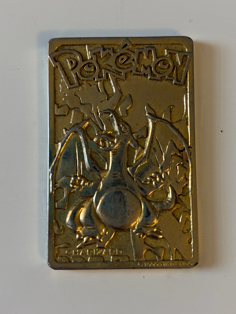 1999 Burger King Pokemon Charizard 23K Gold Plated Limited Edition Metal Card